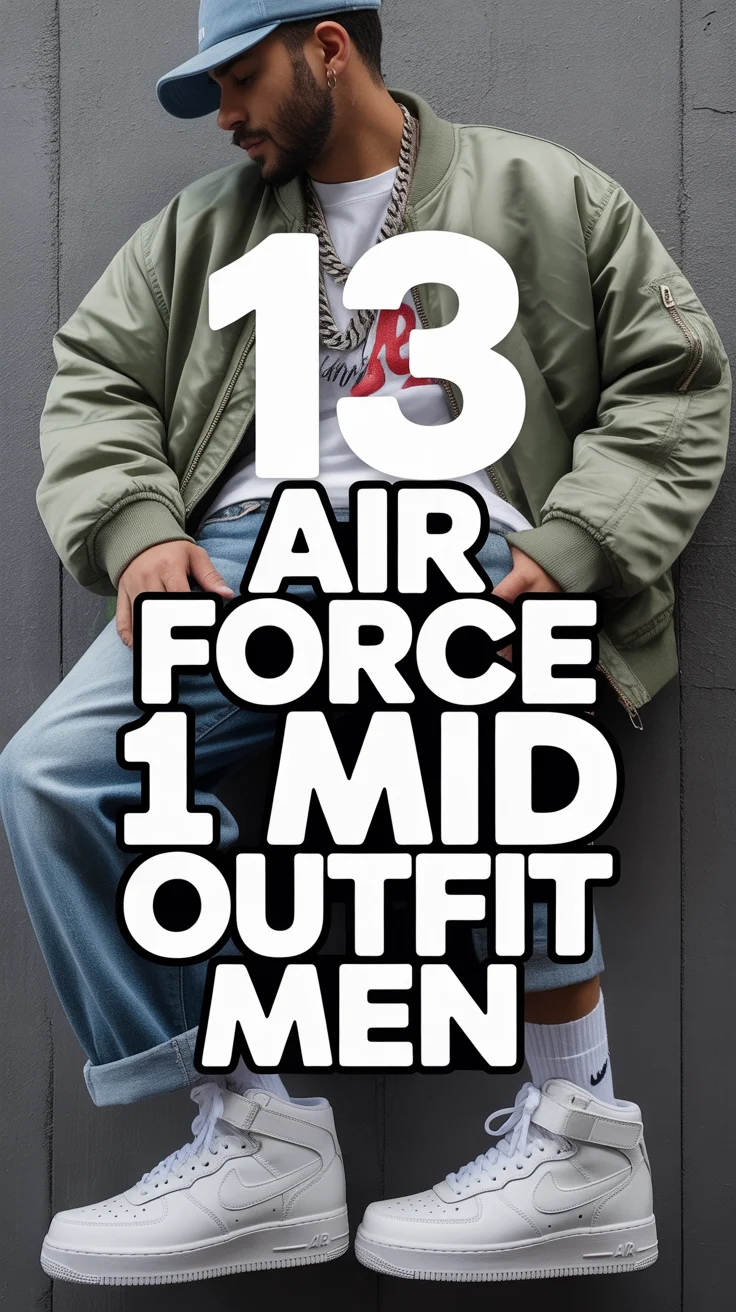 👟 13 Air Force 1 Mid Outfit Men