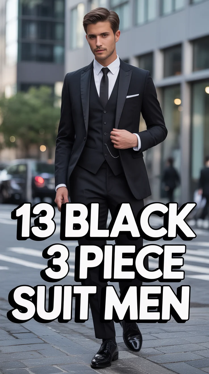 🕴️ 13 Black 3 Piece Suit Men