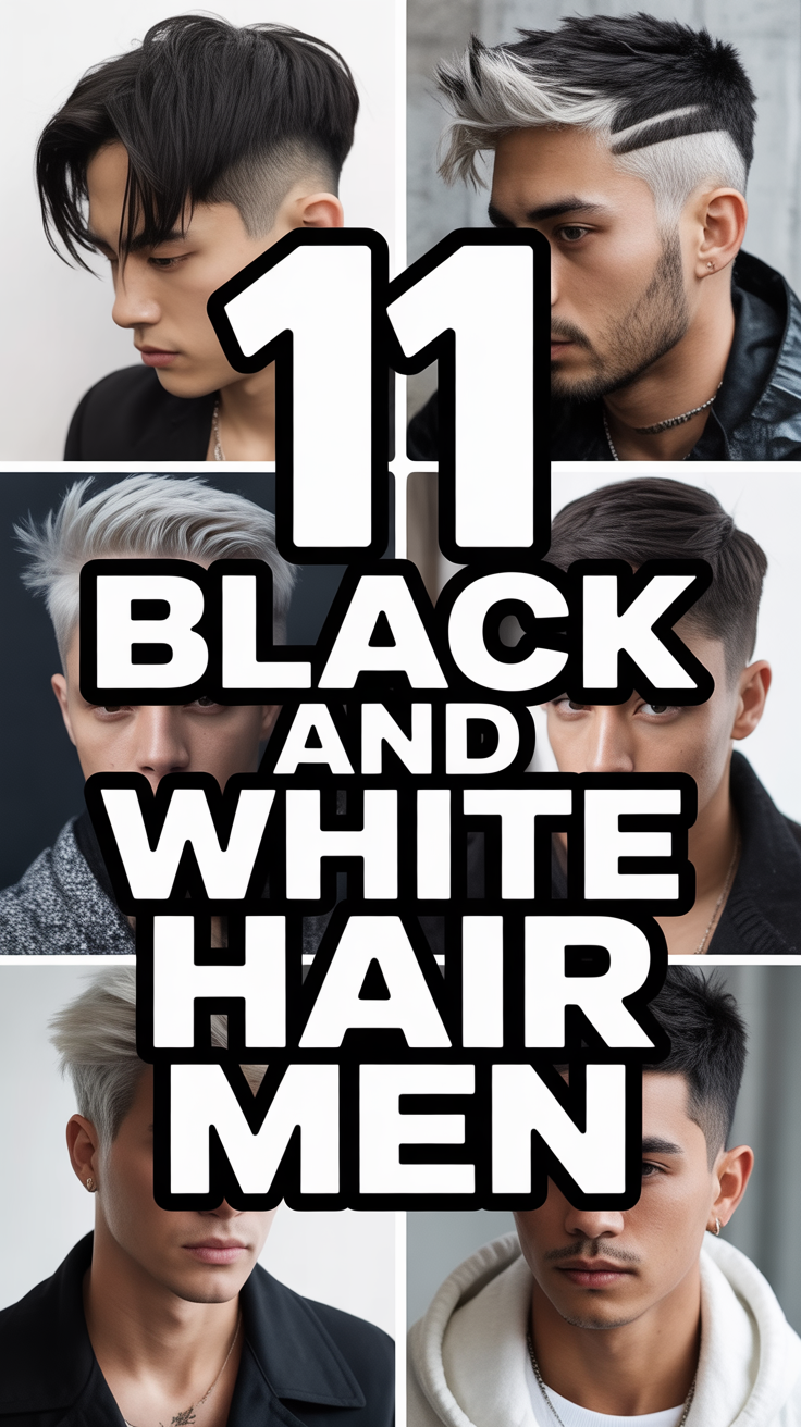 🖤 11 Black And White Hair Men