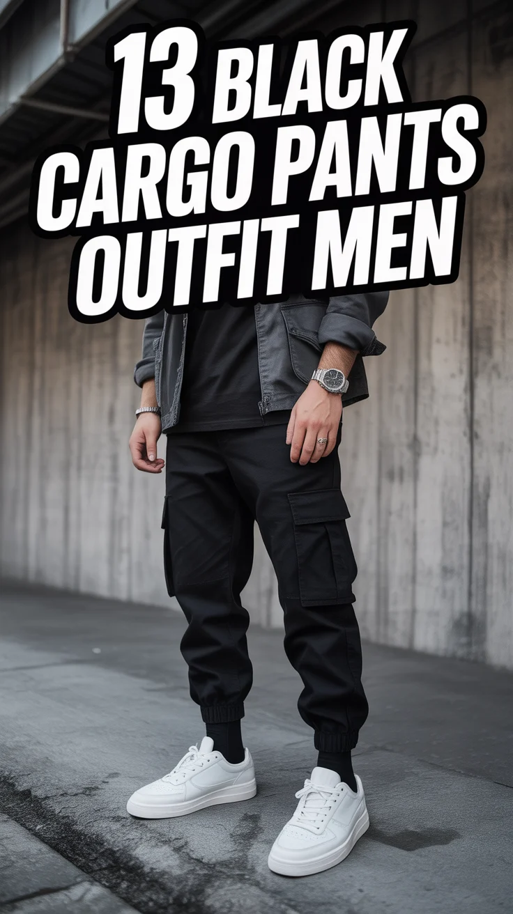 🖤 13 Black Cargo Pants Outfit Men
