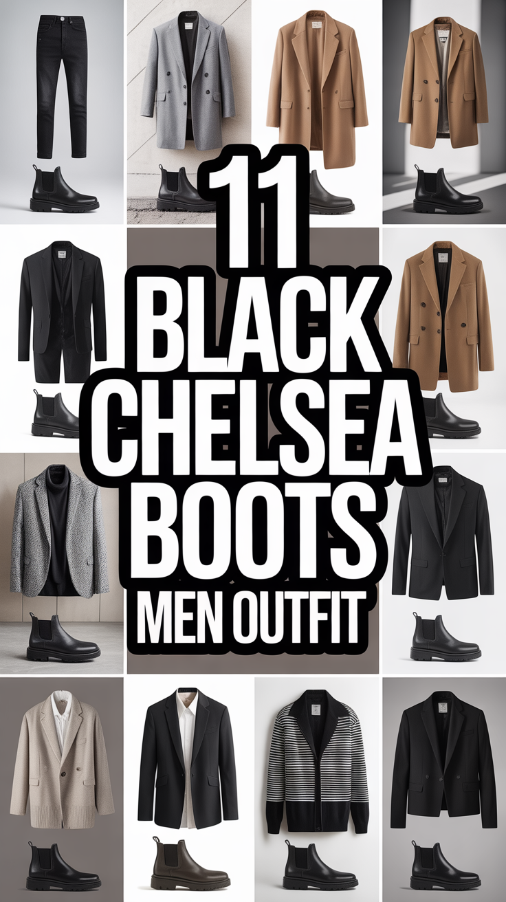 🖤 11 Black Chelsea Boots Men Outfit