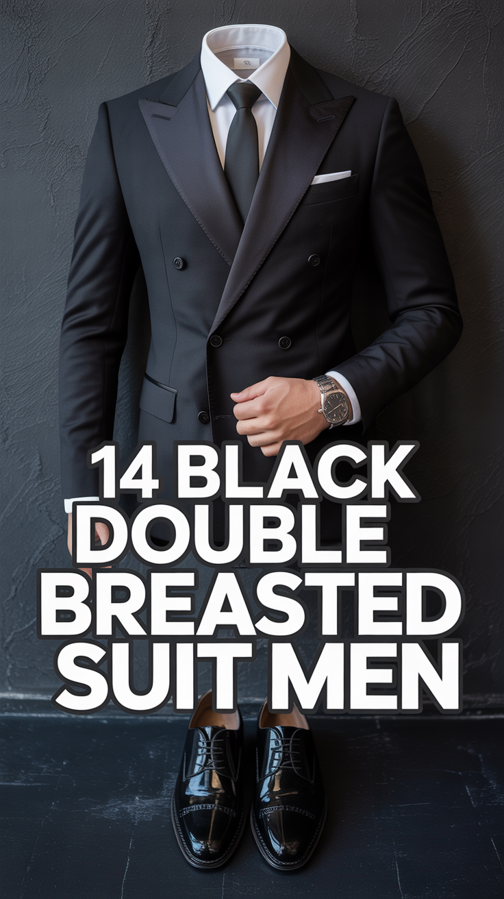 🕴️ 14 Black Double Breasted Suit Men