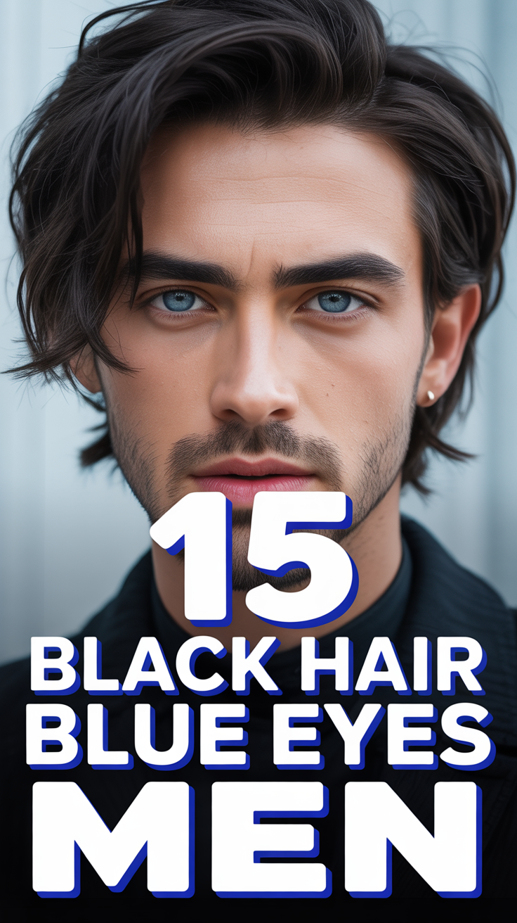 💙 15 Black Hair Blue Eyes Men