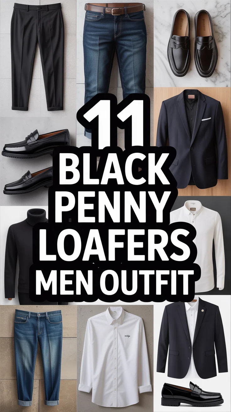 🥿 11 Black Penny Loafers Men Outfit