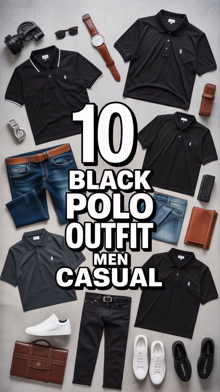 🖤 10 Black Polo Outfit Men Casual