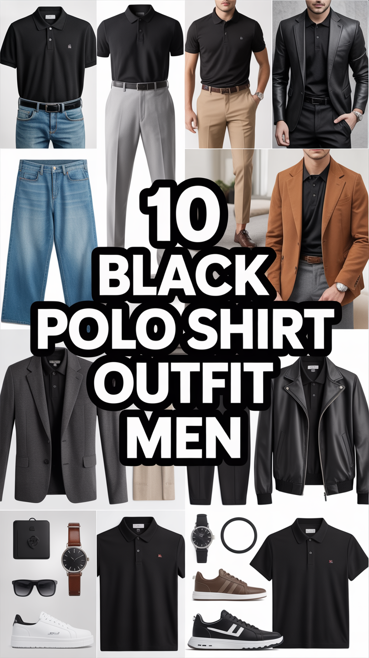 🖤 10 Black Polo Shirt Outfit Men