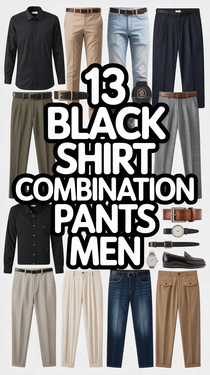 🖤 13 Black Shirt Combination Pants Men