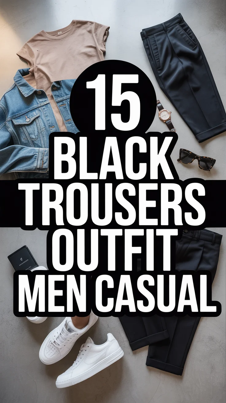 🖤 15 Black Trousers Outfit Men Casual