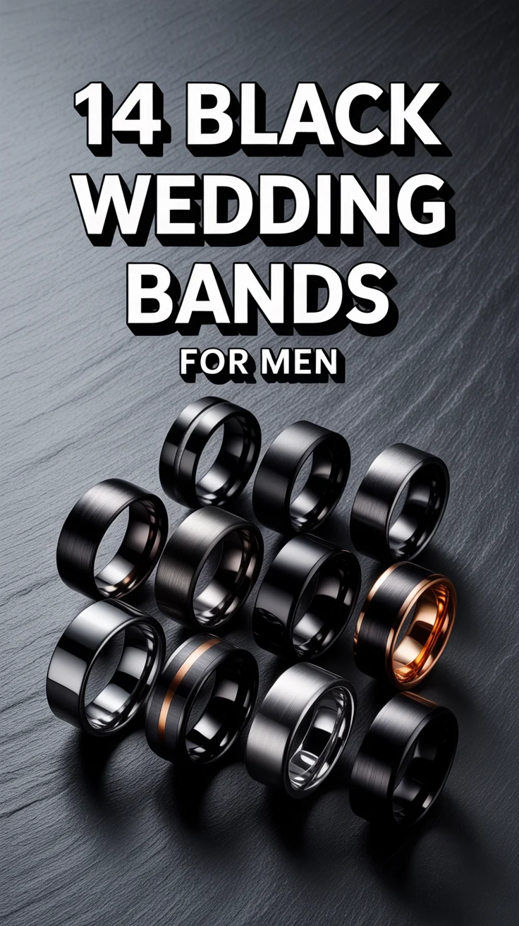 💍 14 Black Wedding Bands For Men