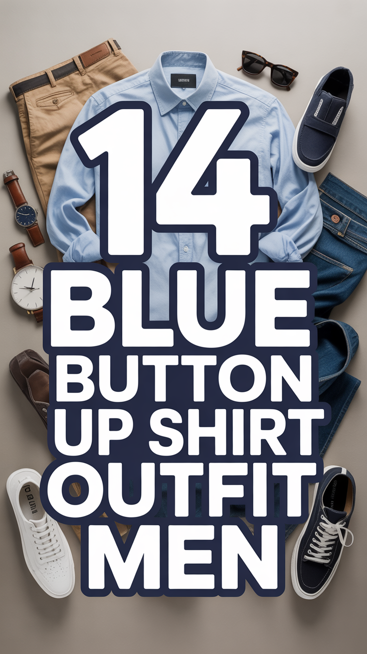 👔 14 Blue Button Up Shirt Outfit Men