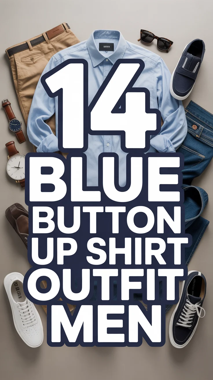 👔 14 Blue Button Up Shirt Outfit Men