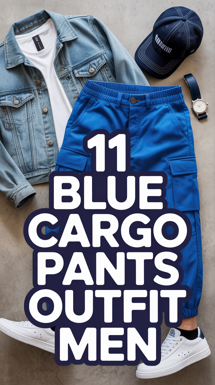 🧢 11 Blue Cargo Pants Outfit Men
