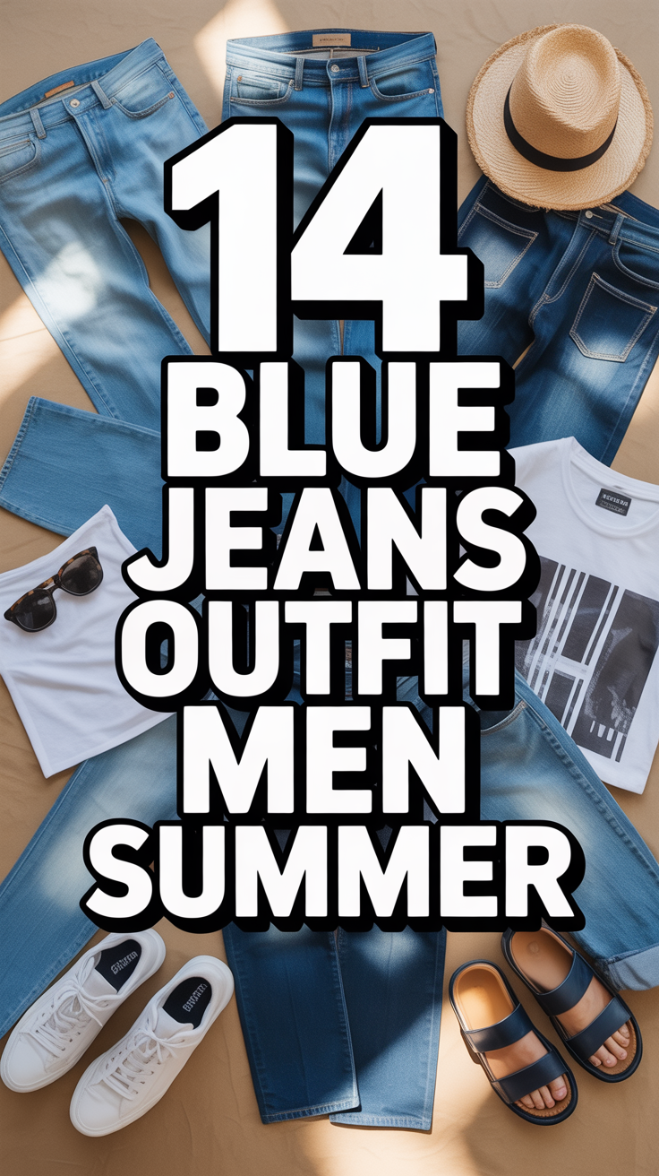 👖 14 Blue Jeans Outfit Men Summer