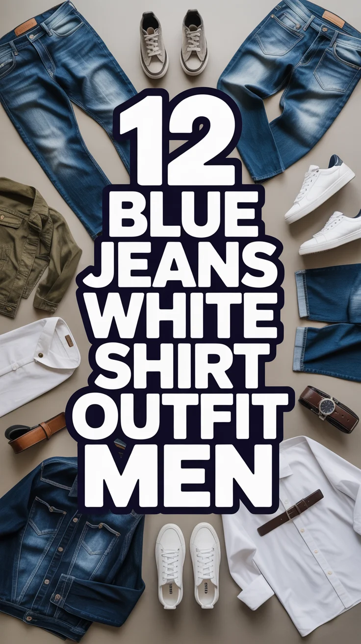🧥 12 Blue Jeans White Shirt Outfit Men