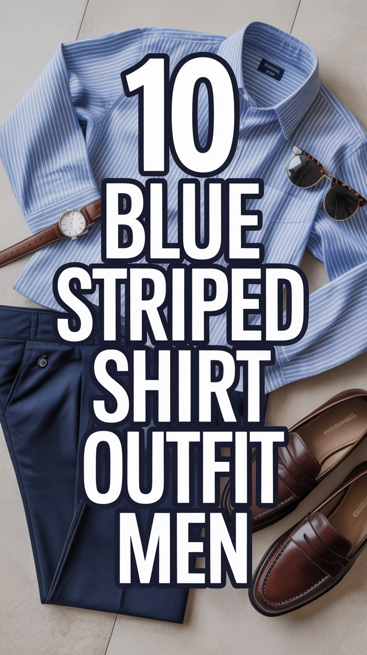 👔 10 Blue Striped Shirt Outfit Men