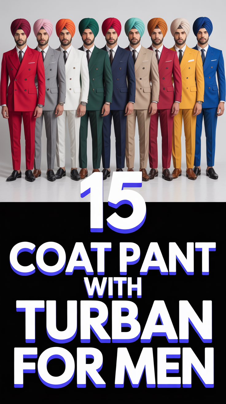🧢 15 Coat Pant With Turban For Men