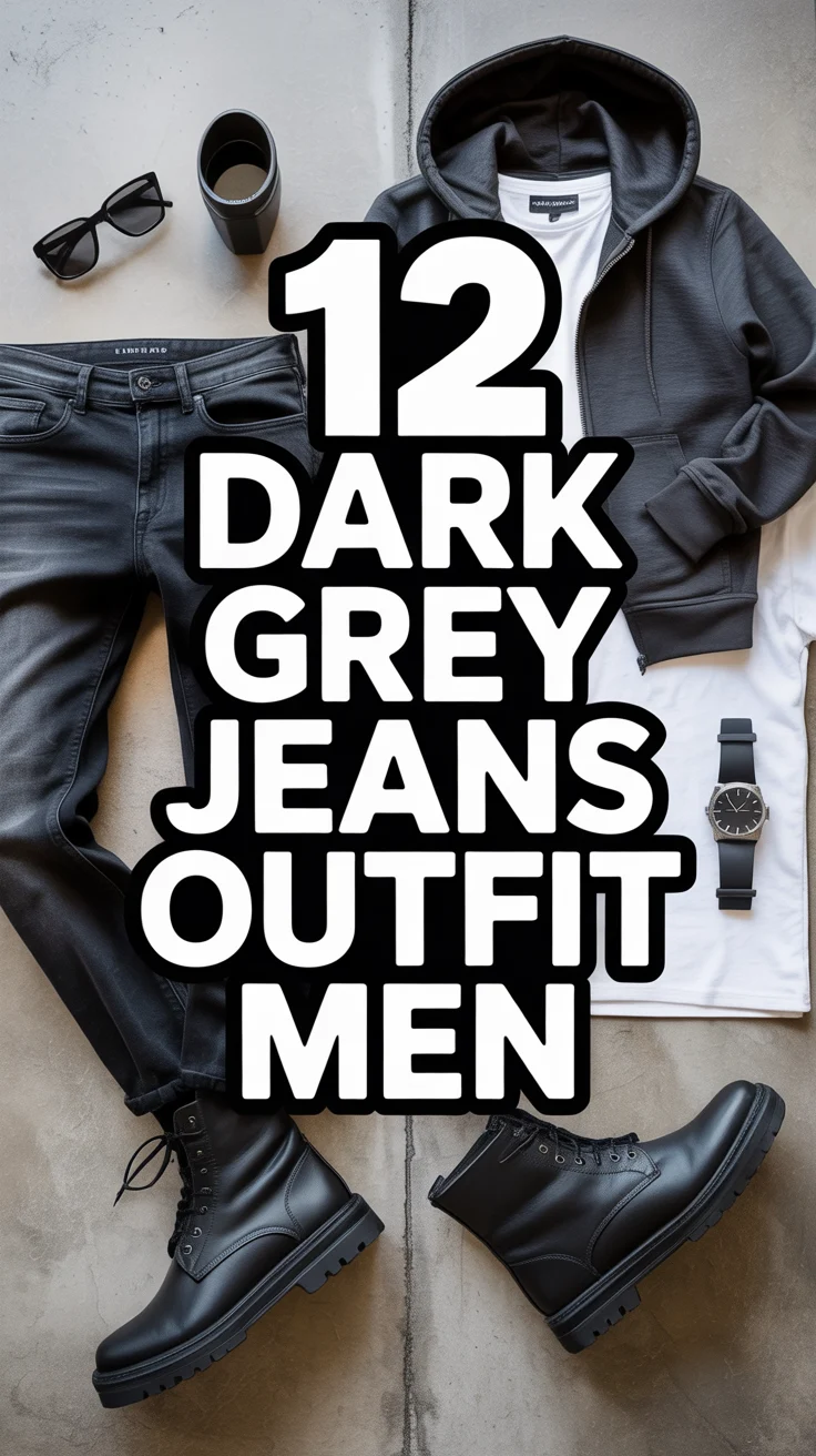 🖤 12 Dark Grey Jeans Outfit Men