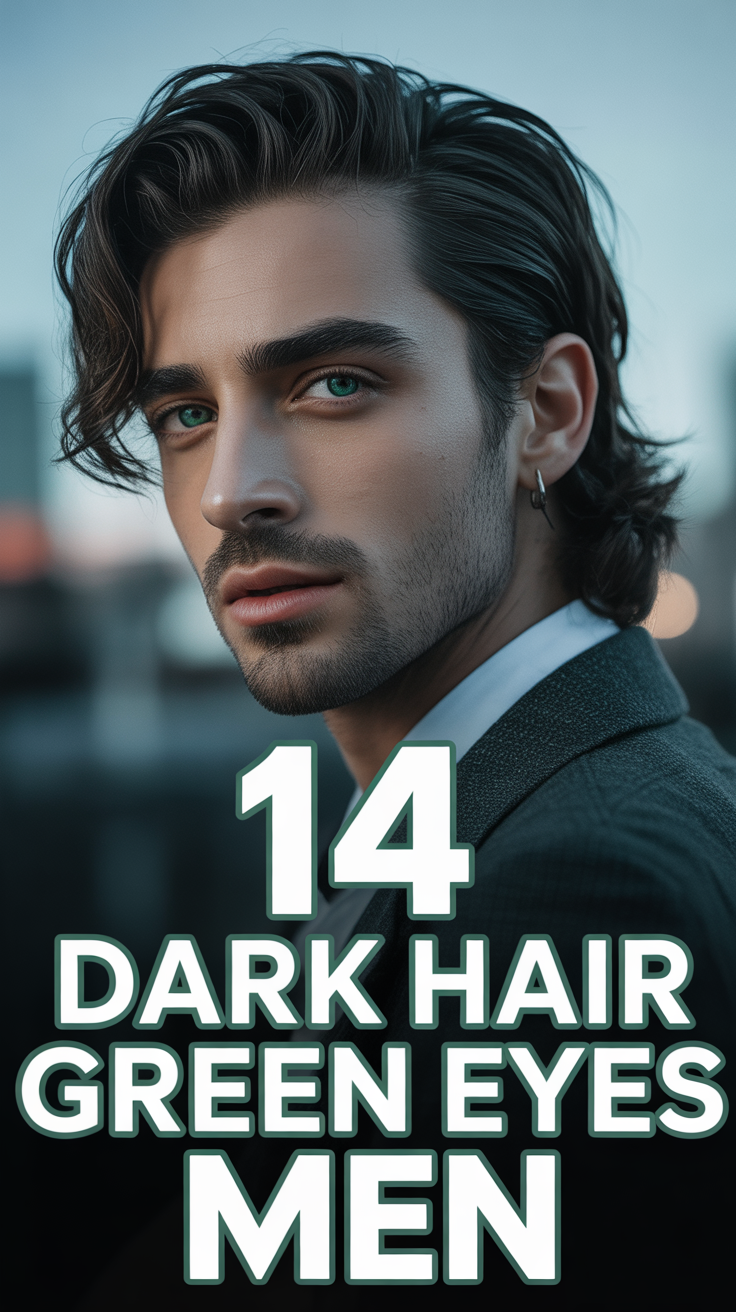 🕶️ 14 Dark Hair Green Eyes Men