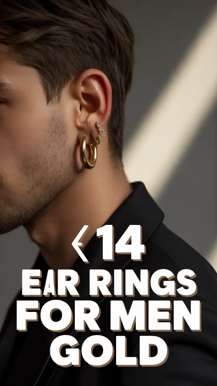 🪙 14 Ear Rings For Men Gold