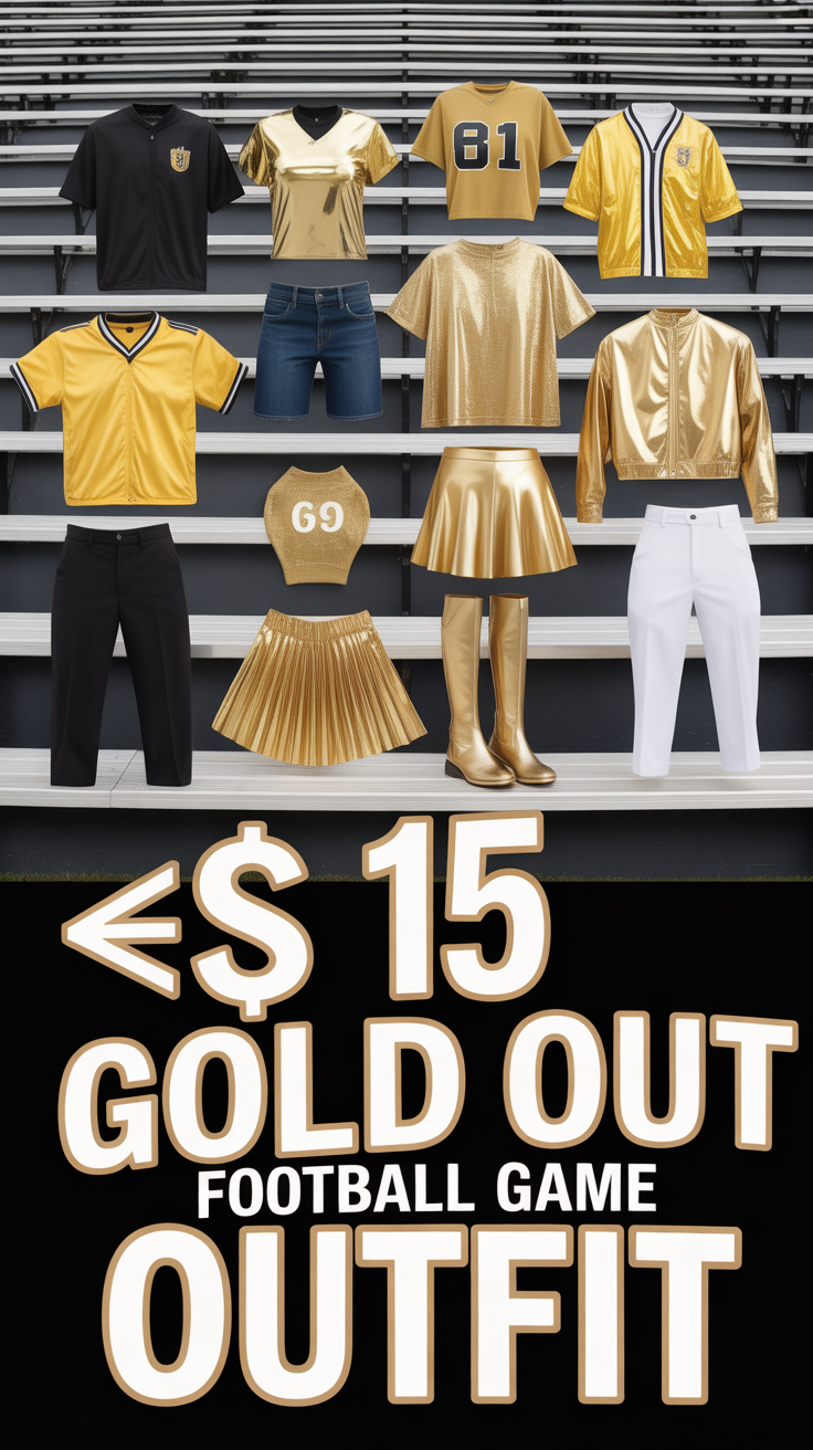 🟡 15 Gold Out Football Game Outfit
