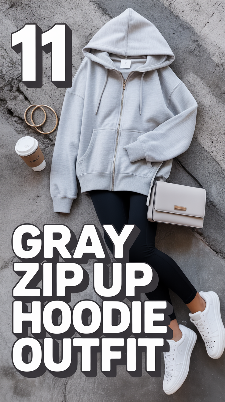🧥 11 Gray Zip Up Hoodie Outfit