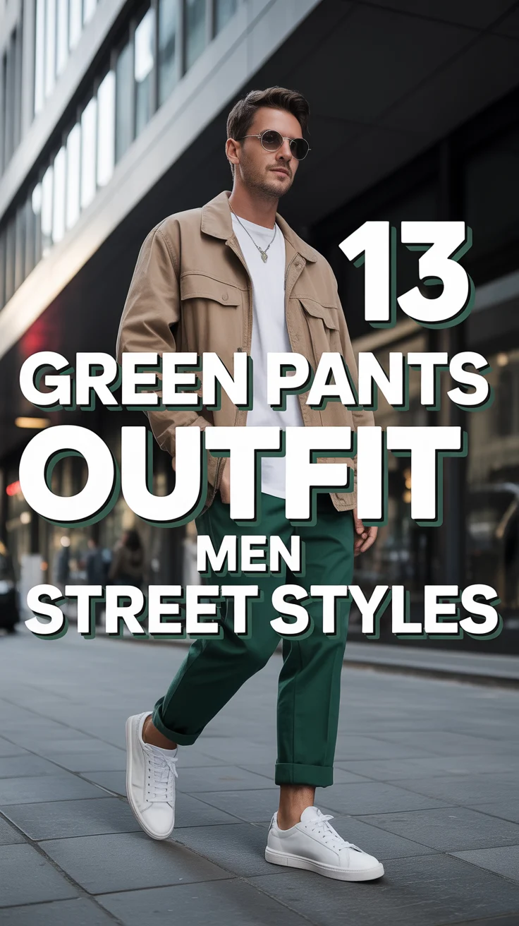 🟩 13 Green Pants Outfit Men Street Styles