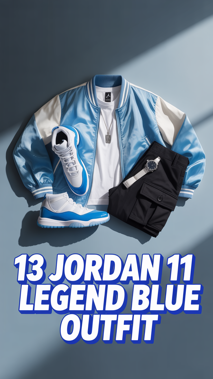 👟 13 Jordan 11 Legend Blue Outfit