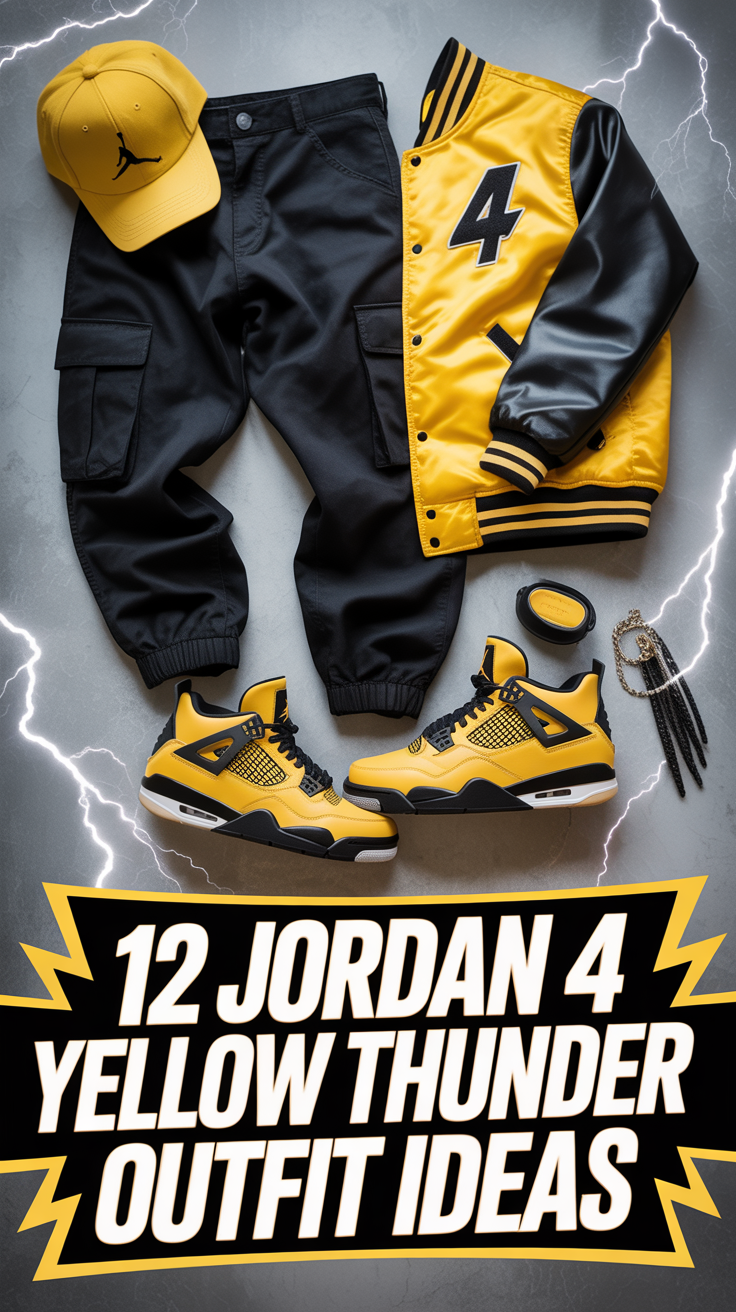⚡ 12 Jordan 4 Yellow Thunder Outfit Ideas