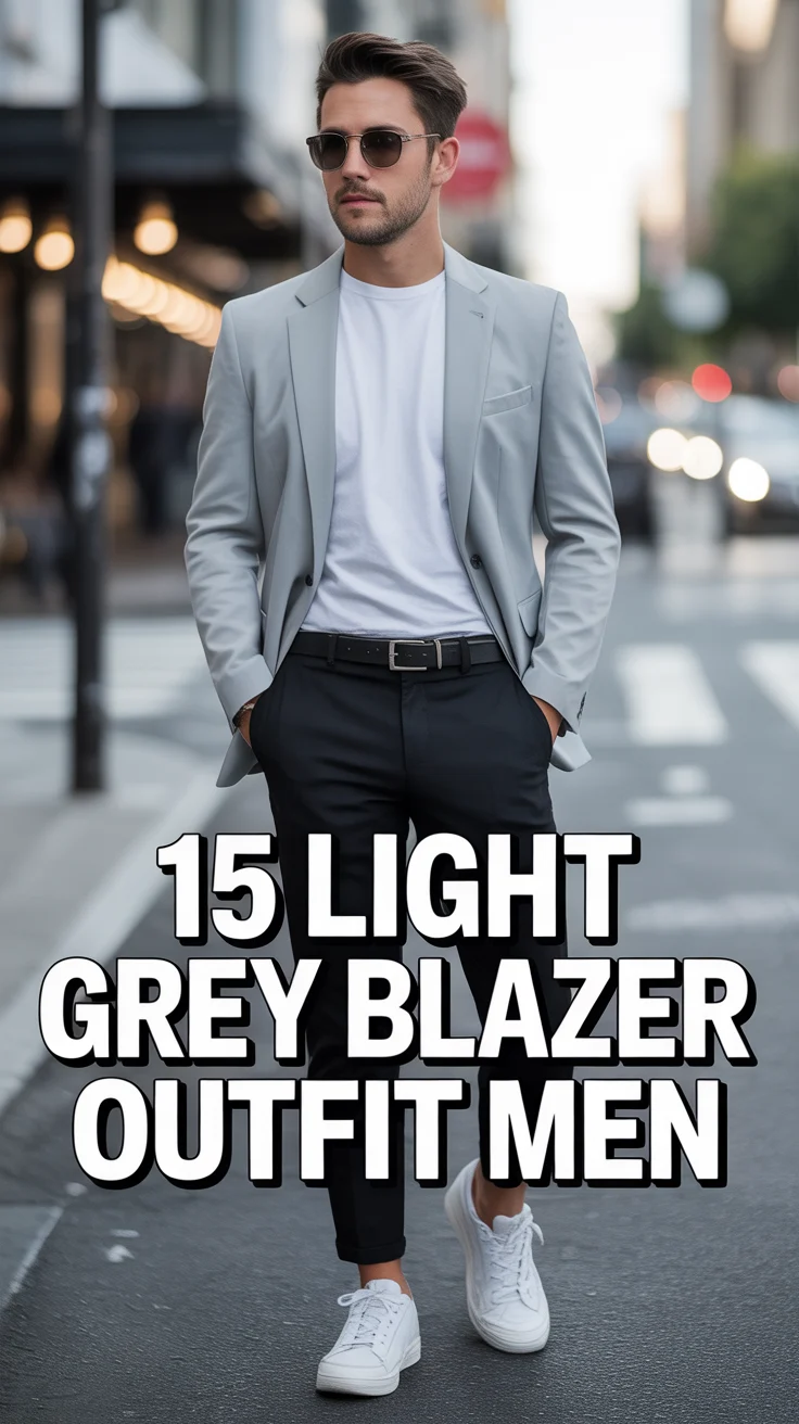 🧥 15 Light Grey Blazer Outfit Men