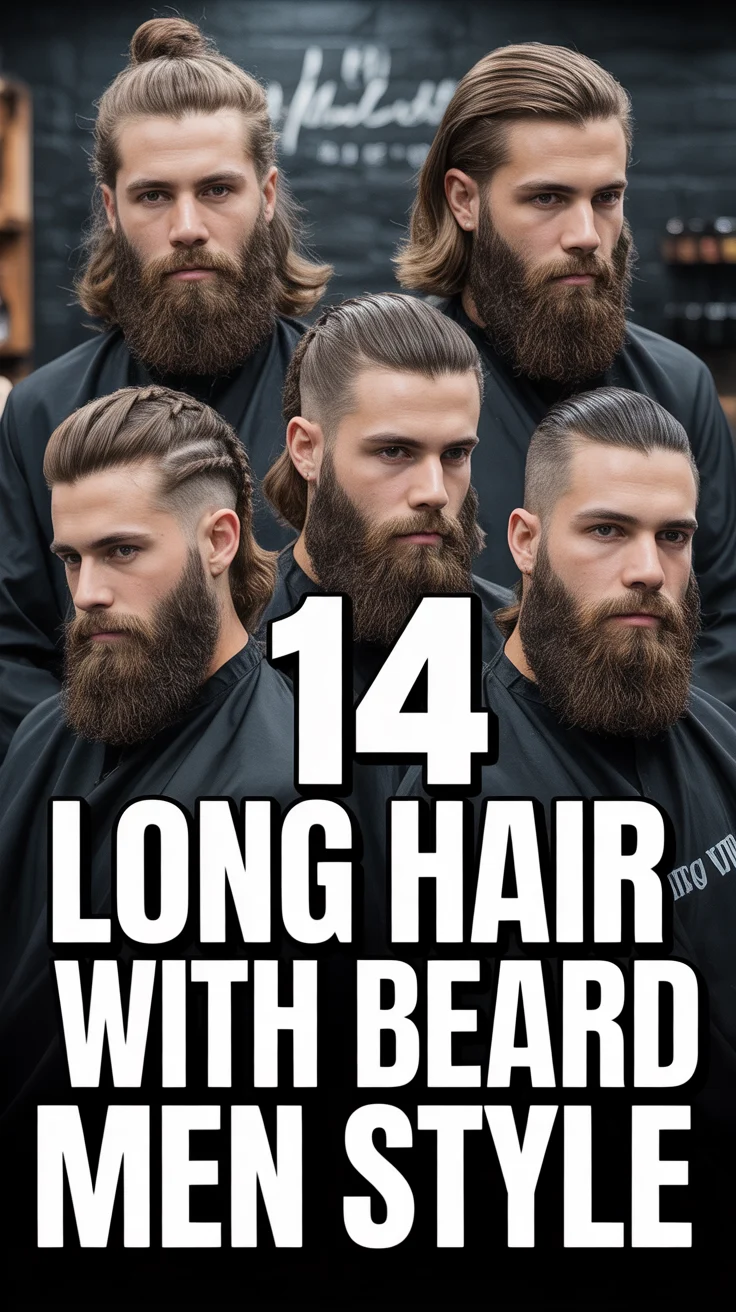 🧔‍♂️ 14 Long Hair With Beard Men Style