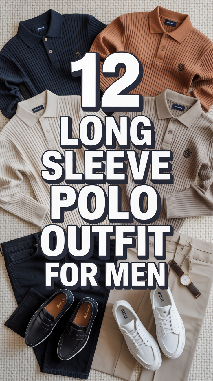 🧥 12 Long Sleeve Polo Outfit For Men