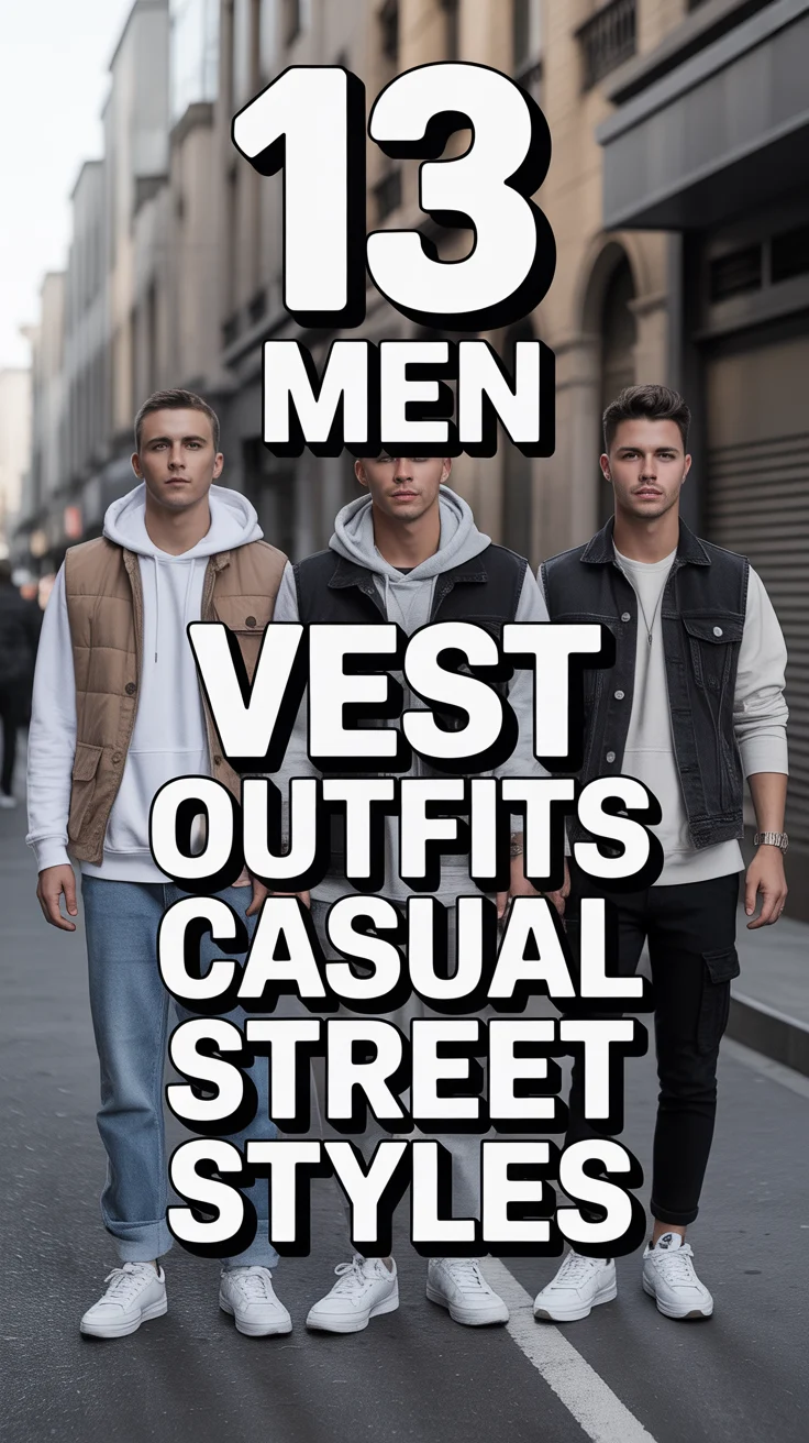 🧥 13 Men Vest Outfits Casual Street Styles