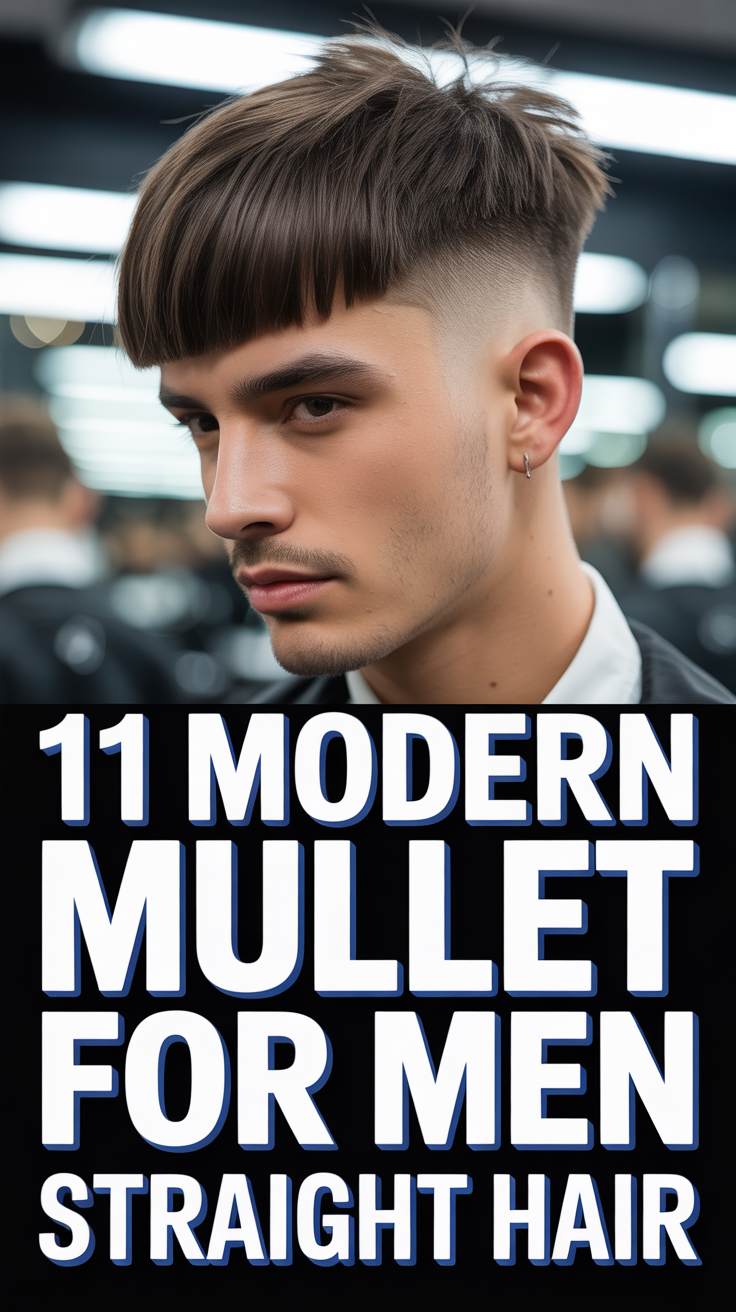 💈 11 Modern Mullet For Men Straight Hair
