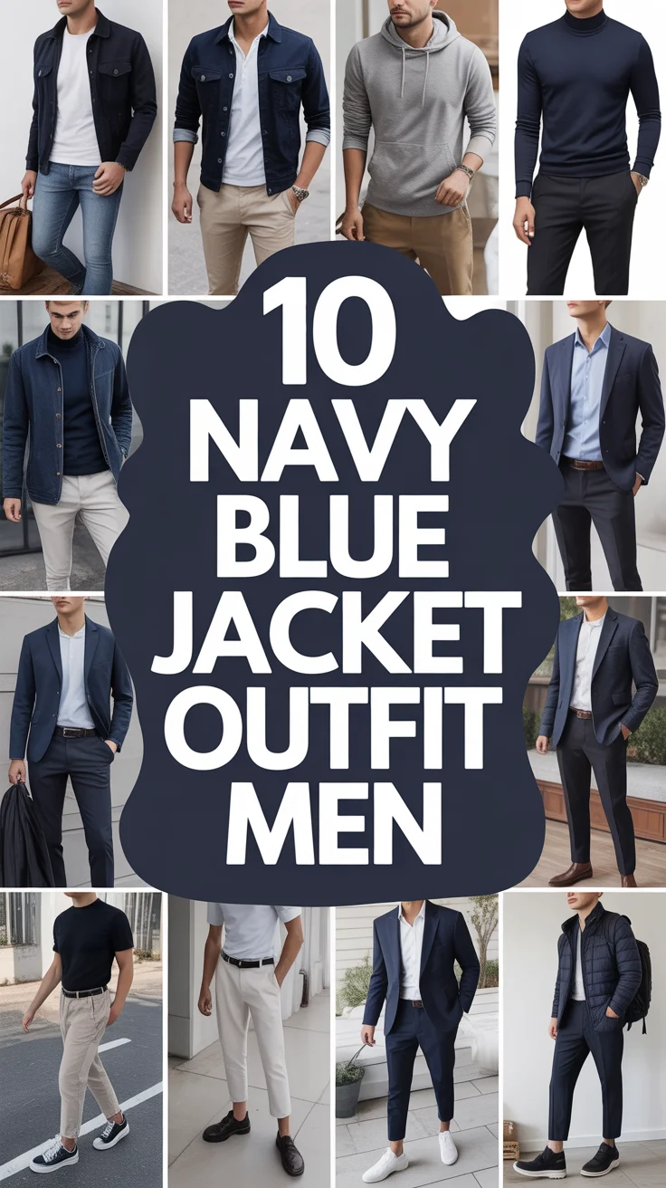 🧥 10 Navy Blue Jacket Outfit Men
