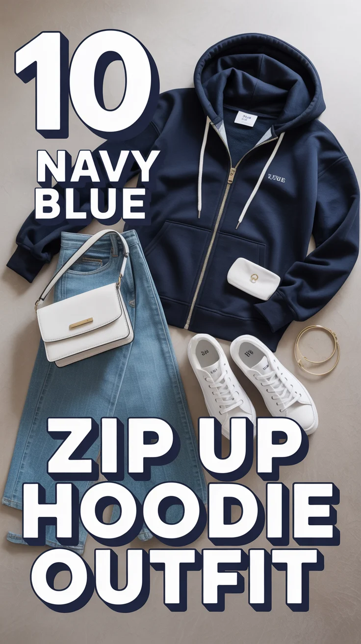 🧥 10 Navy Blue Zip Up Hoodie Outfit