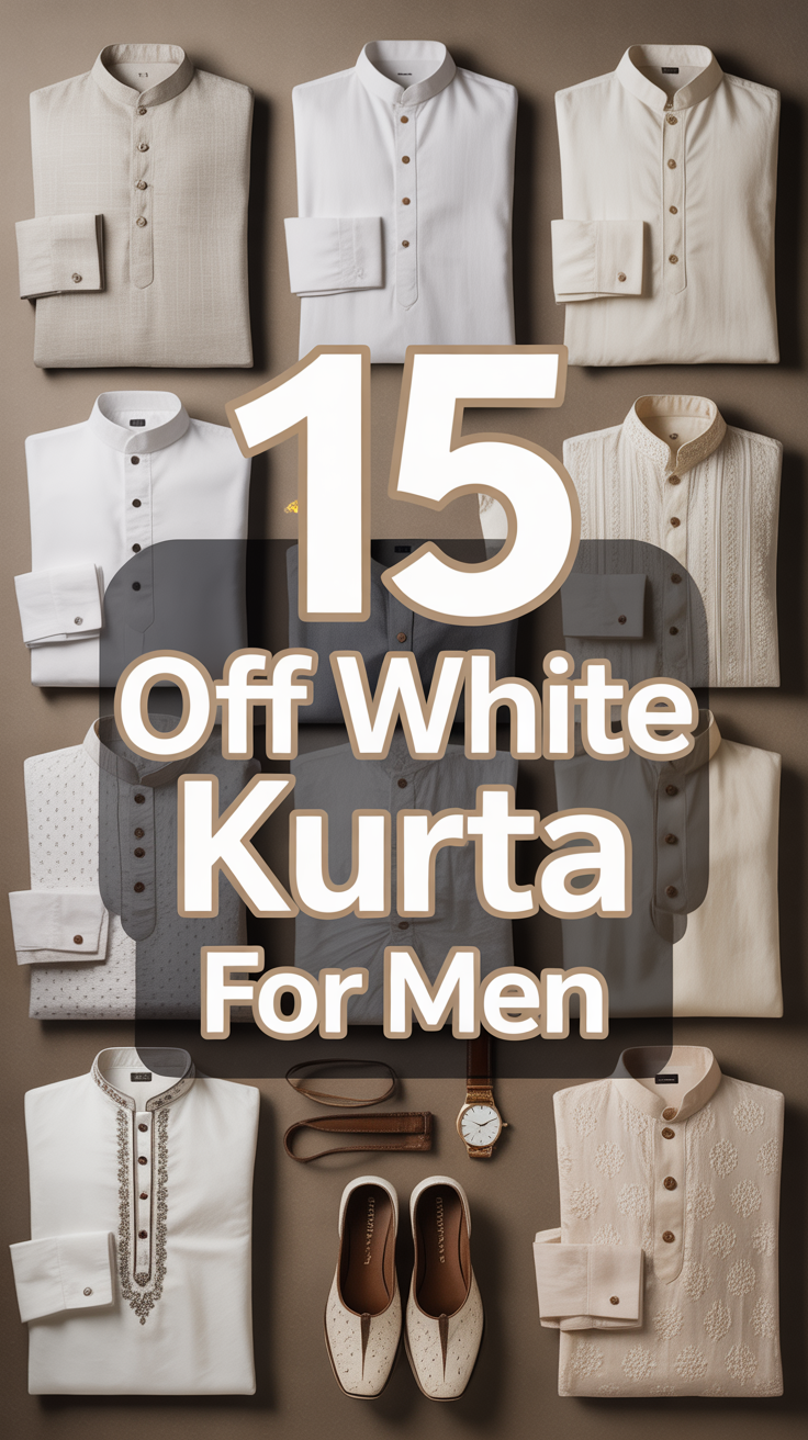 🧵 15 Off White Kurta For Men