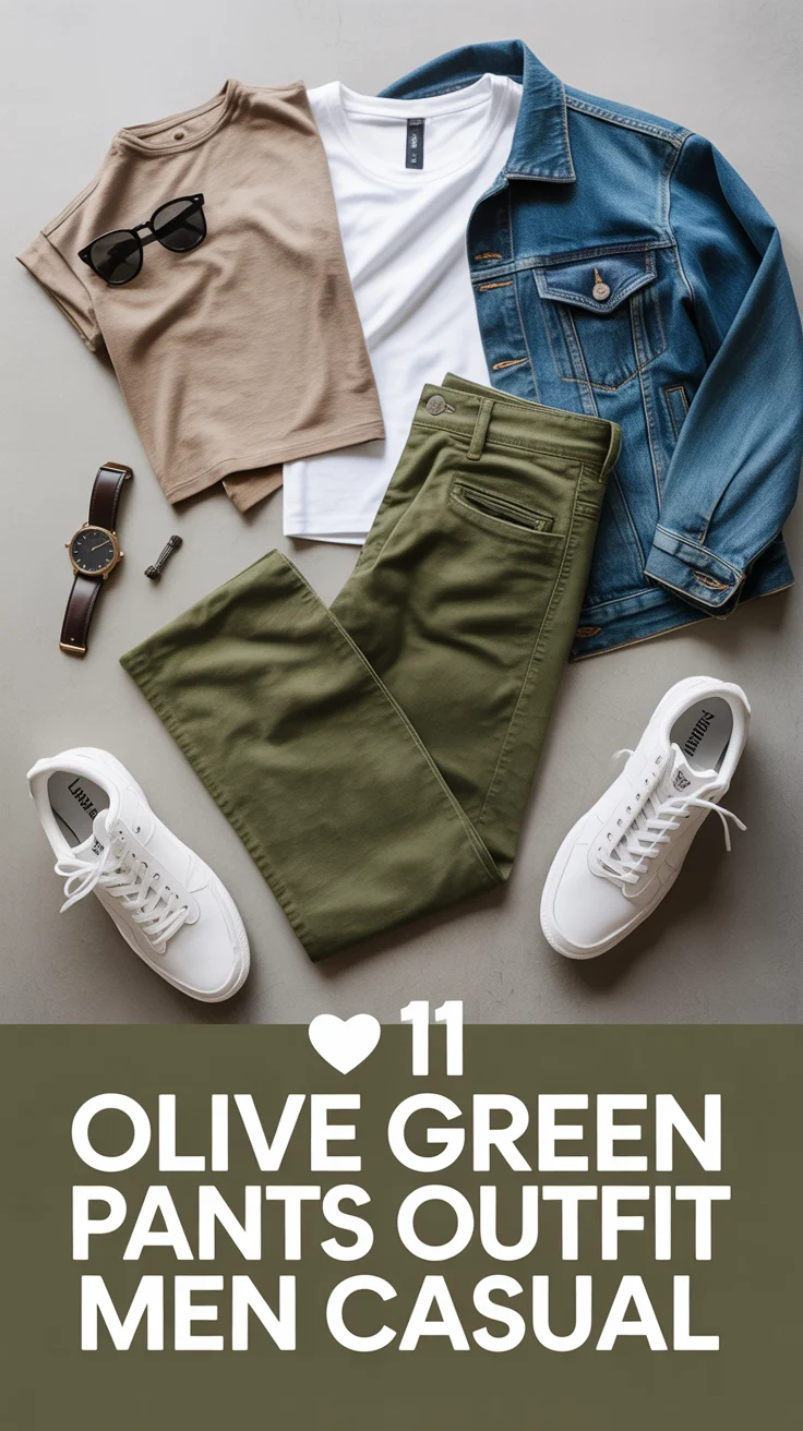 🫒 11 Olive Green Pants Outfit Men Casual