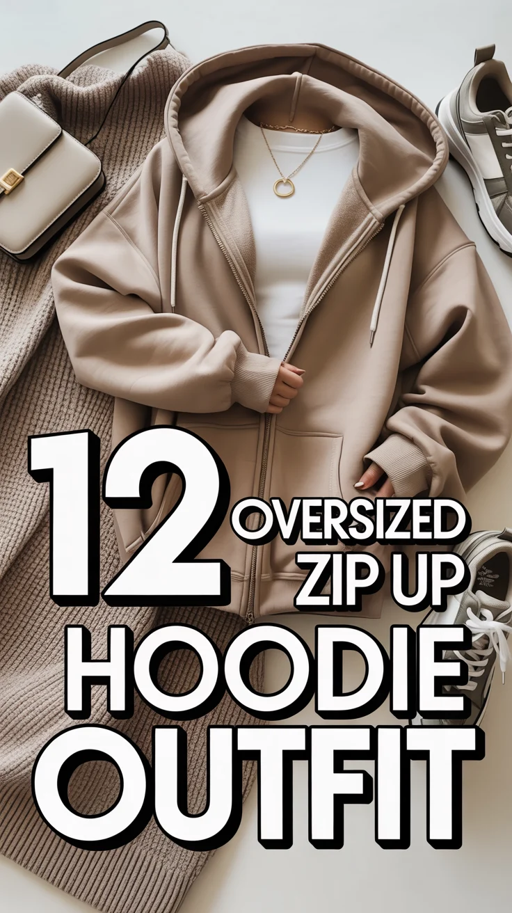 🧥 12 Oversized Zip Up Hoodie Outfit