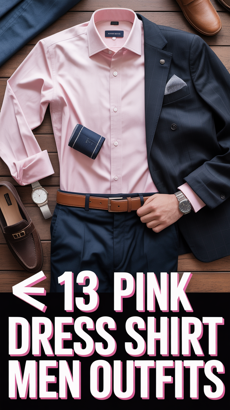 🩷 13 Pink Dress Shirt Men Outfits