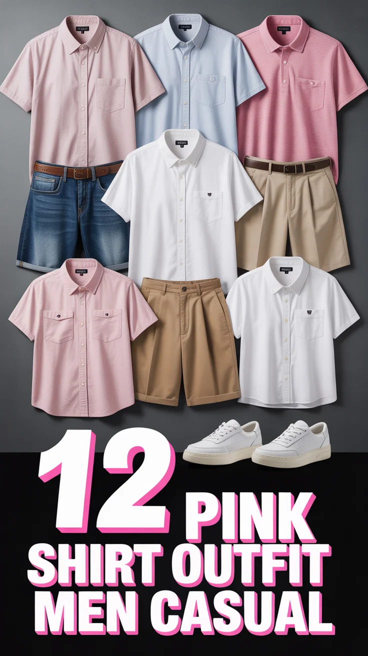 🩷 12 Pink Shirt Outfit Men Casual