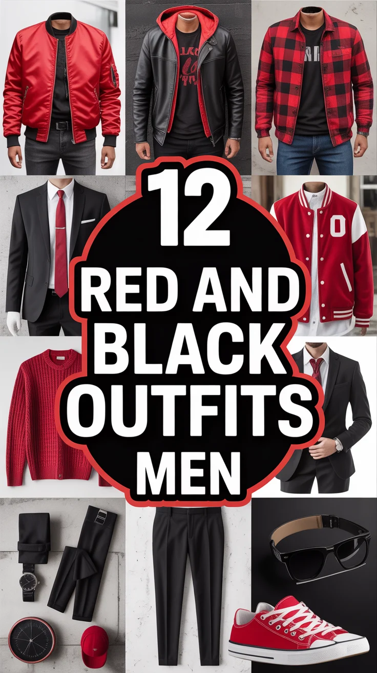 🧥 12 Red And Black Outfits Men