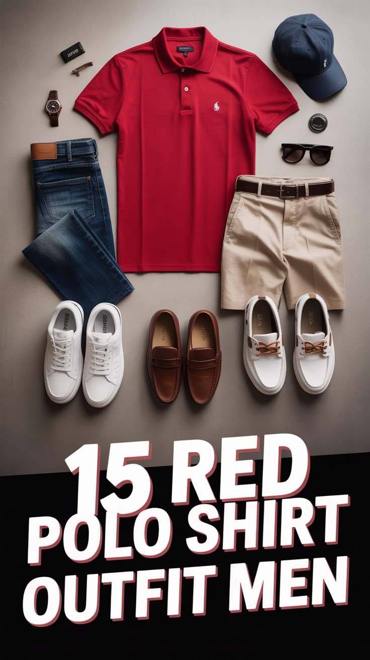 🧢 15 Red Polo Shirt Outfit Men