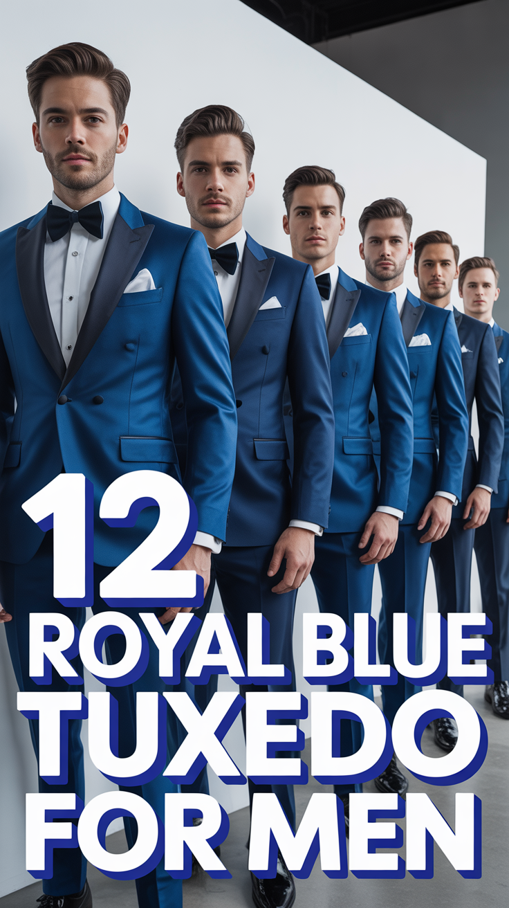 💎 12 Royal Blue Tuxedo For Men