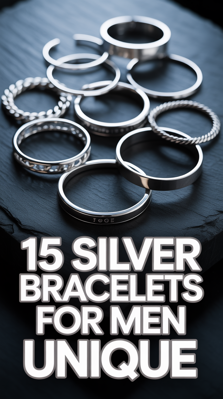 🧲 15 Silver Bracelets For Men Unique