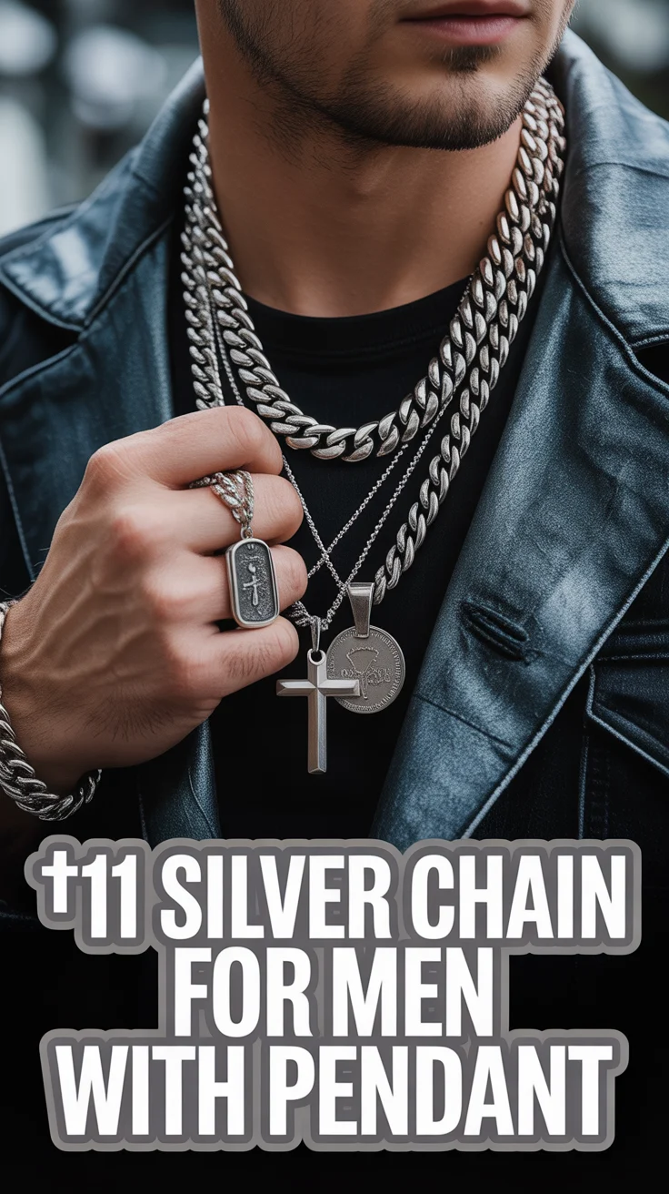 🪙 11 Silver Chain For Men With Pendant