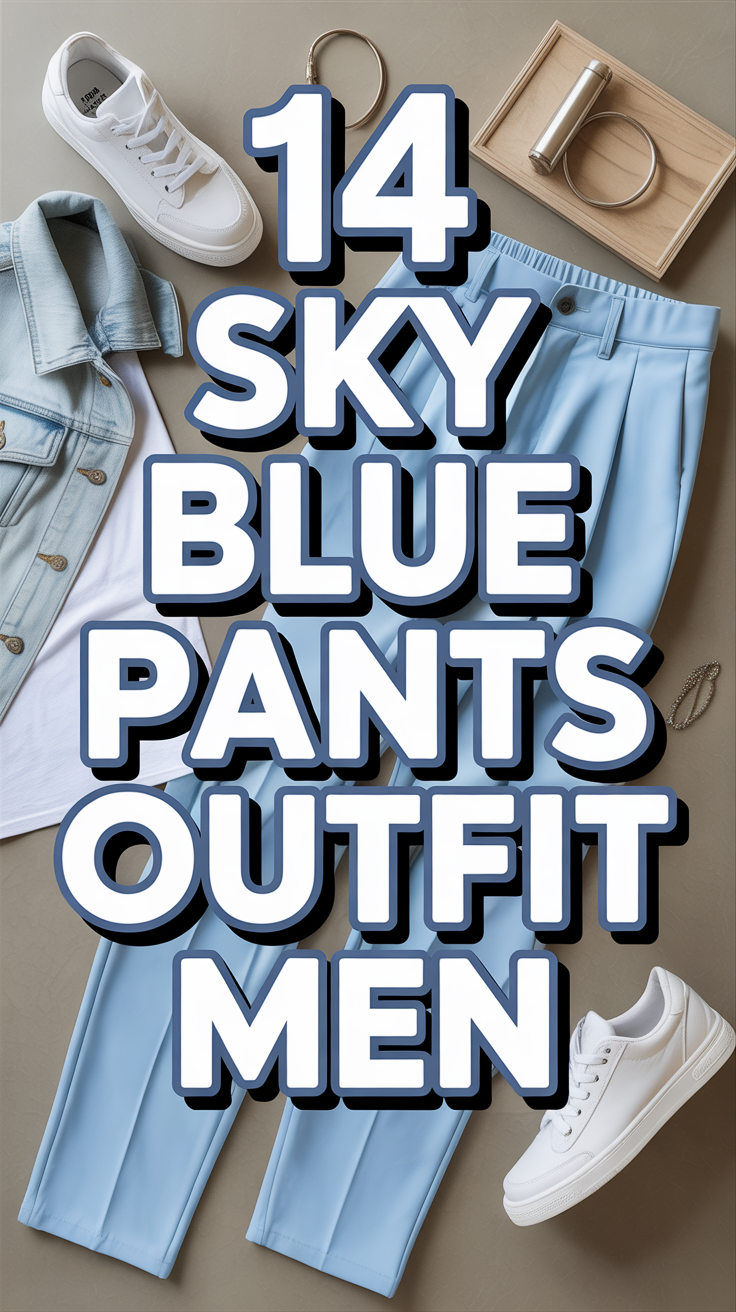 🧊 14 Sky Blue Pants Outfit Men