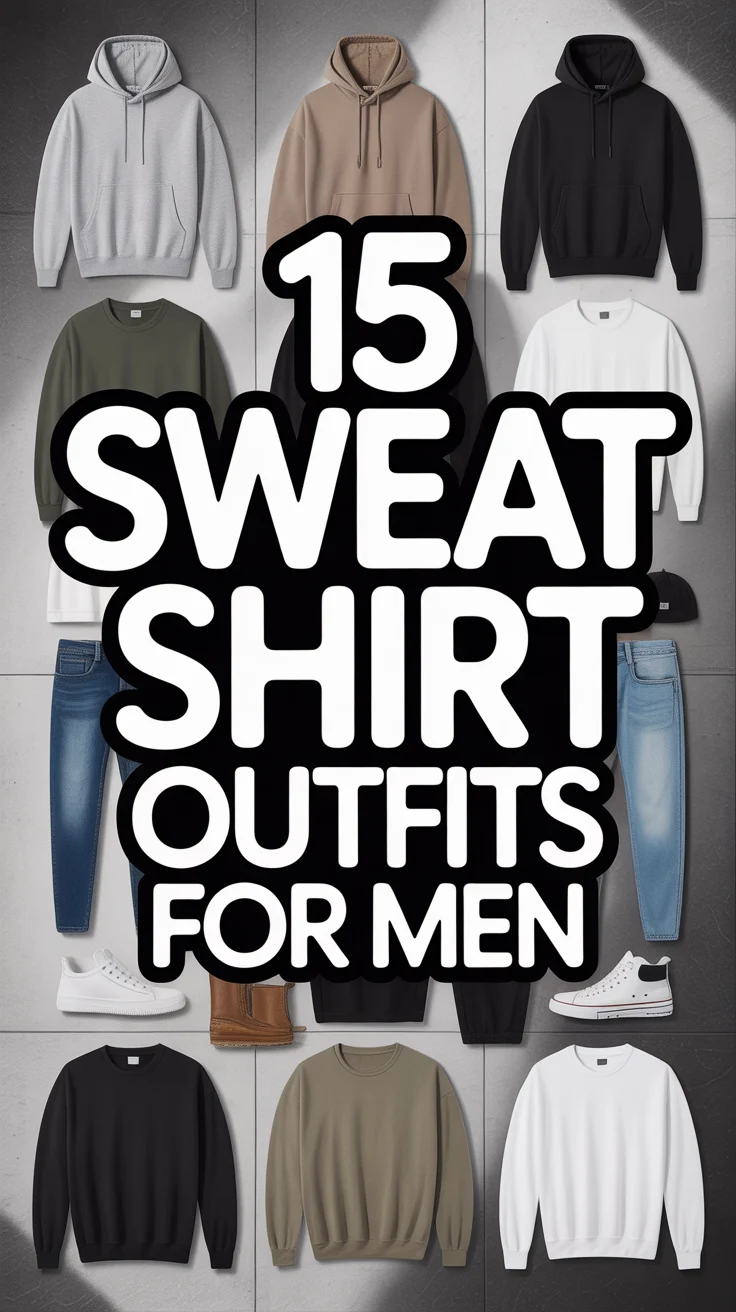 🧥 15 Sweat Shirt Outfits For Men