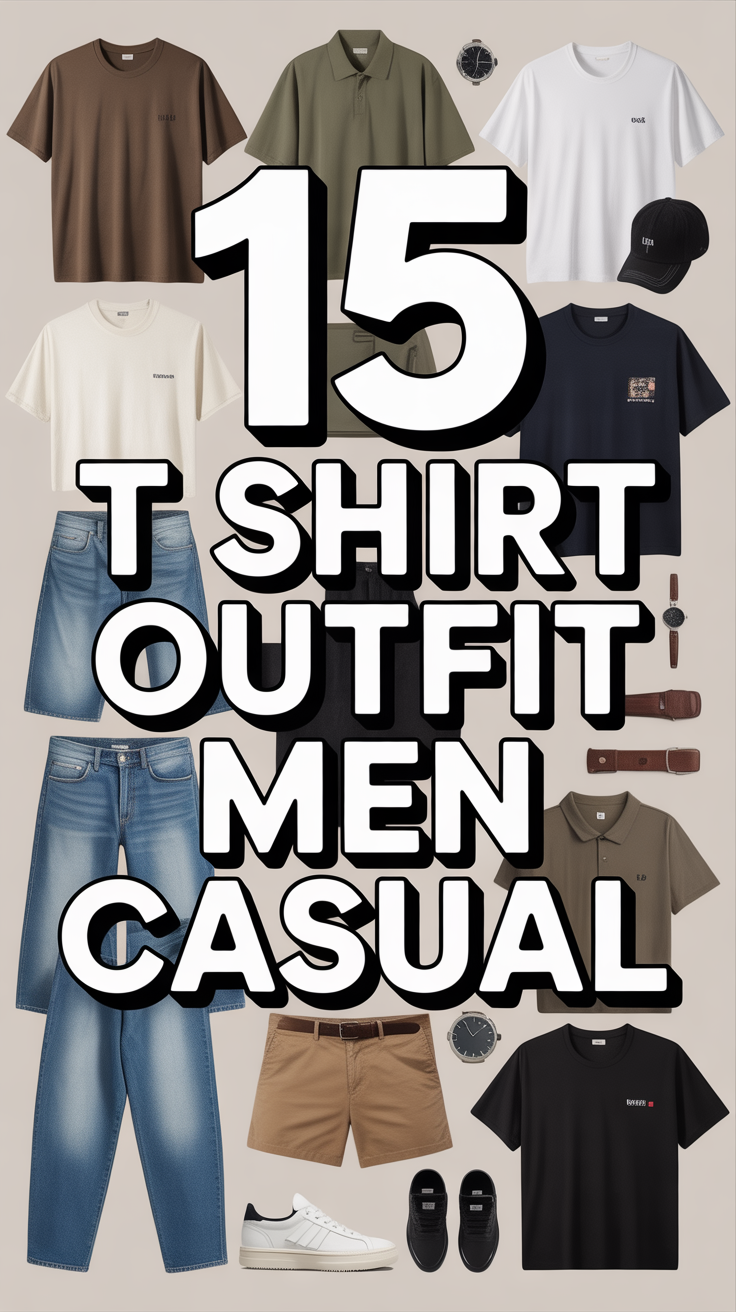 👕 15 T Shirt Outfit Men Casual