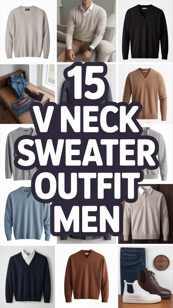 🧥 15 V Neck Sweater Outfit Men