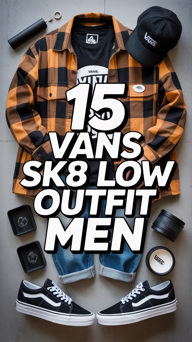 👟 15 Vans Sk8 Low Outfit Men